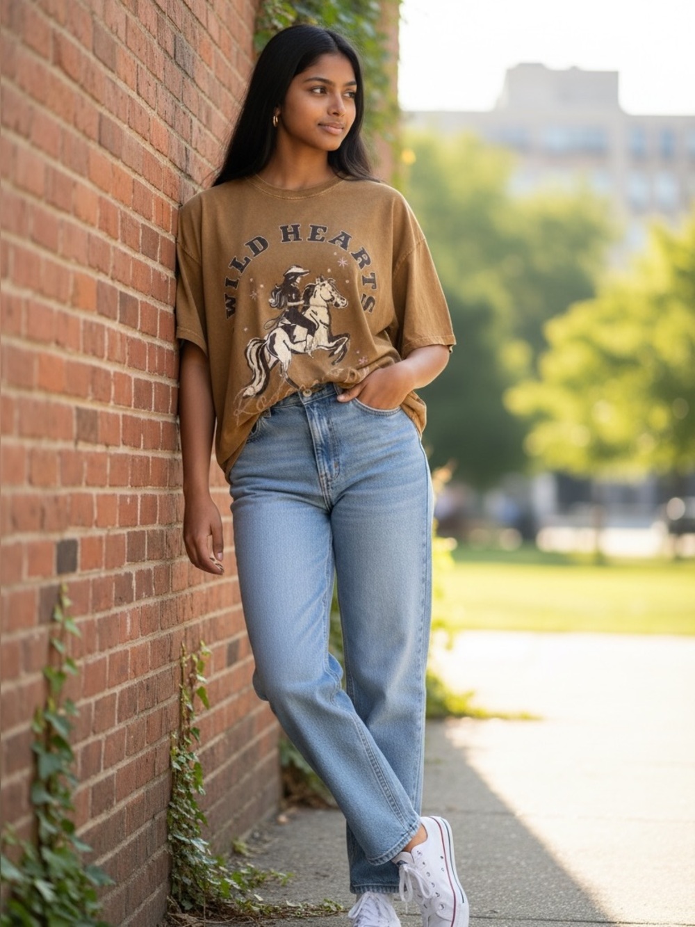 NWT Arizona Jean Company Wild Hearts Rodeo Club Oversized T Shirt